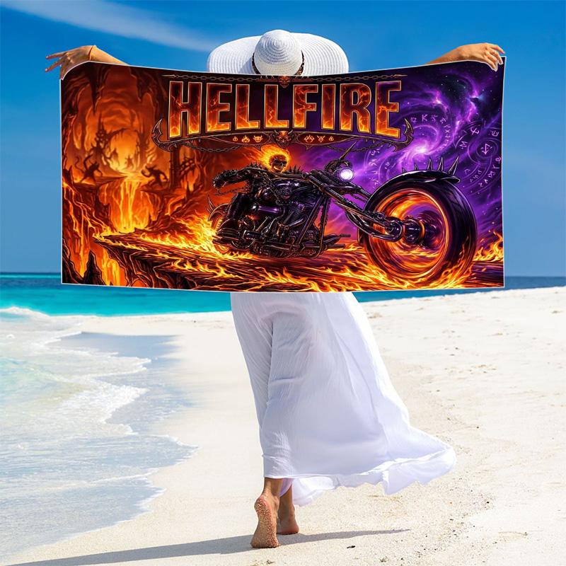 Horseman of Hell Print Beach Towel, Large Soft Quick Dry Towel for Beach Camping Swimming