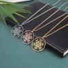 Dawapara Metatron's Cube Symbol Medal Necklace Stainless Steel Sacred Geometry Spiritual Protection Talisman Pendant