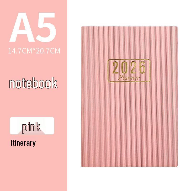 2025 A5 Thickened English Daily Planner Agenda Calendar Book