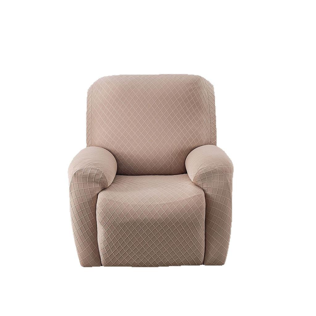 Twill Grid Elastic Recliner Cover Single Sofa Cover All-Inclusive Rocking Chair Cover Protective Cover Thickened Leisure Chair Cover