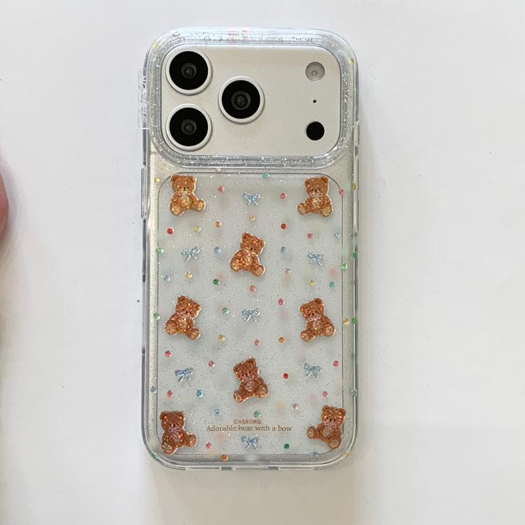 

Korean Style Cute Blue Bow Bear Case for iPhone 17/16 Pro Max/15/14 14 Pro Max