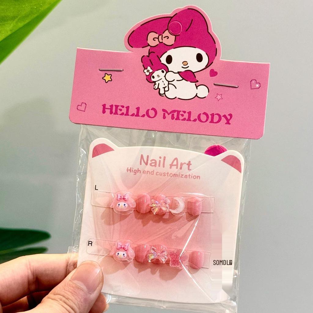 Sanrio Cute Kawaii Cartoon Nail Tips for Kids: My Melody, Hello Kitty, Kuromi