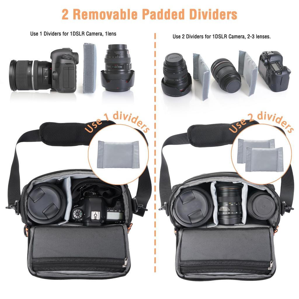 MOSISO Small Camera Compact Shoulder Bag for Compatible with Waterproof Crossbody Padded Photo Case with Rain Cover Photographer's Bag,