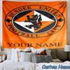 Custom Name Dundee United Crest Design Printed Tapestry, for Bedroom,Livingroom, Dormitory, Large Wall Decor, Fabric Decor Fan Birthday Gifts