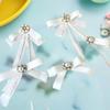 Fashion Black Lace Brooch Bow White Pearl Brooch Tie For Women Clothing Neckline Decoration Ribbon Tie Jewelry Accessories
