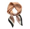 Letter H Foreign Style Silk Scarf Internet Celebrity Live Broadcast Popular Square Scarf Simple Versatile Scarf Simulation Silk Square Scarf 71cm Head