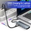 USB C To USB C Hub 10Gbps Gen2 3x 10Gbps 3x USB 10Gbps Ports 100W Power Delivery with 10Gbps Data Gen 2 Hub Adapter for MacBook C Devices 7-in-1 USB-C