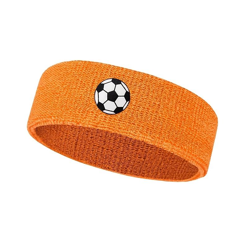 

1Pc Cartoon Sports Headband, High Elasticity Sweatband for Basketball Running Soccer, Moisture Wicking Polyester Knit помаранчевий