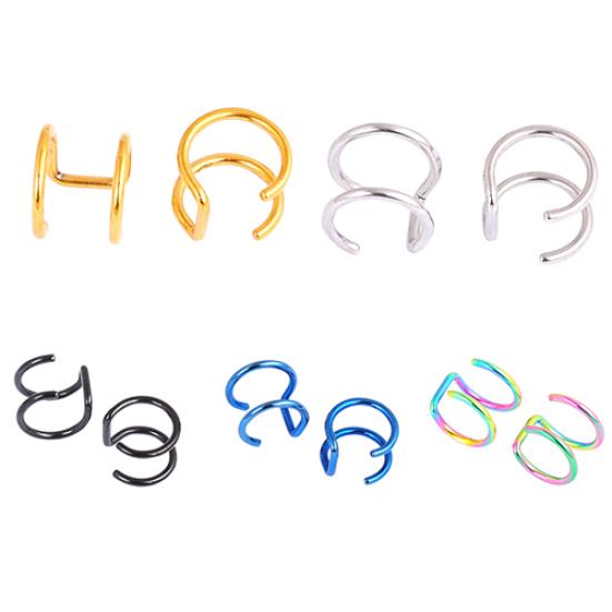 

1 Pair Unisex Stainless Steel Clip-on Earring Non-Piercing Jewelry Ear Cuff Clip