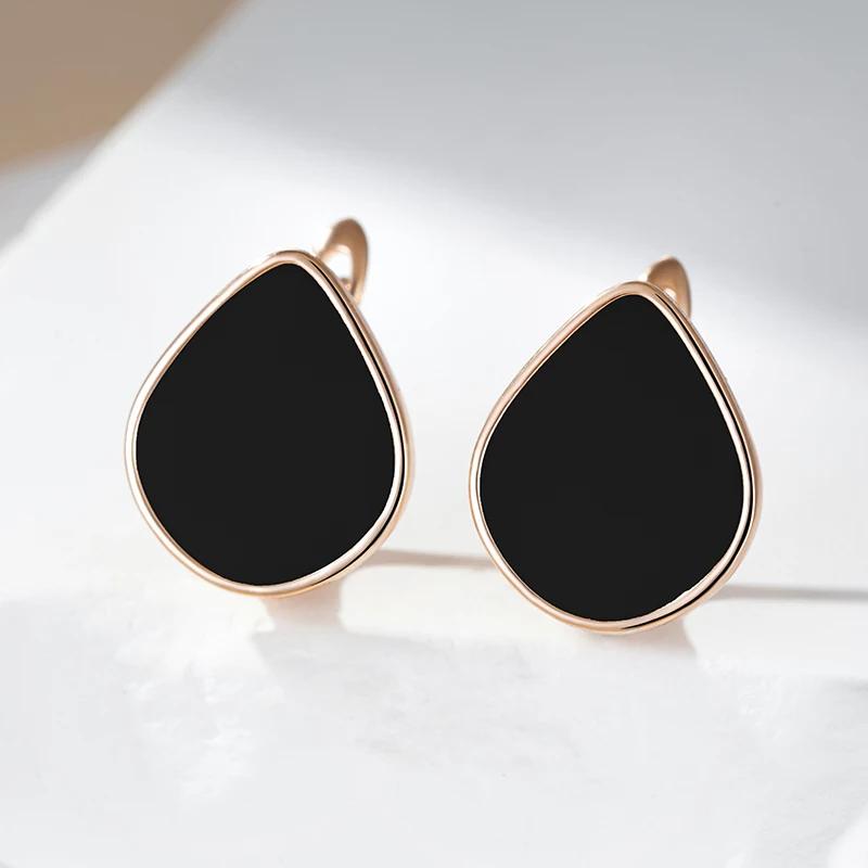Wbmqda Hot Black Resin Women's Gold Earrings 585 Popular Style Jewelry Accessories