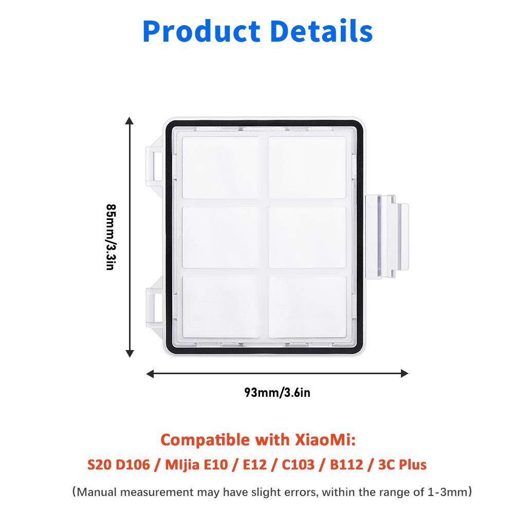 Filter Replacement For Xiaomi E12 E10 B112 S20 D106 E10C 3C Plus C103 3C Enhanced Primary Filter HEPA Filter Robot Vacuum Part