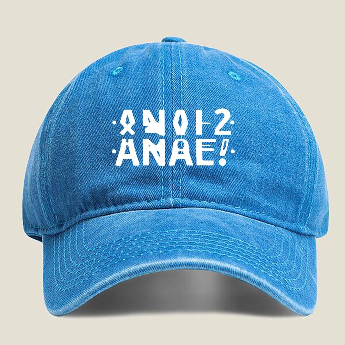 

Retro - Style Text Design Fashion Washed Baseball Cap Hat Outdoor Activities One Size озеро синього кольору
