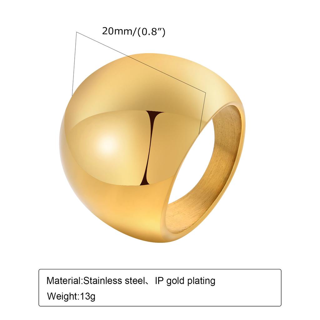 Klobiger Kuppelring für Damen, Stapelbarer Dicker Marken-Edelstahl Statement-Schmuck Geschenk