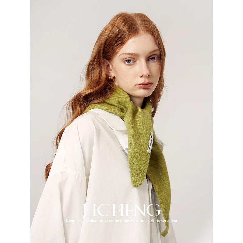 Korean Original Order, Including Wool Knitted Triangle Scarf, Headscarf, Multi-Functional Warm, Fashionable And Versatile Small Scarf In Winter