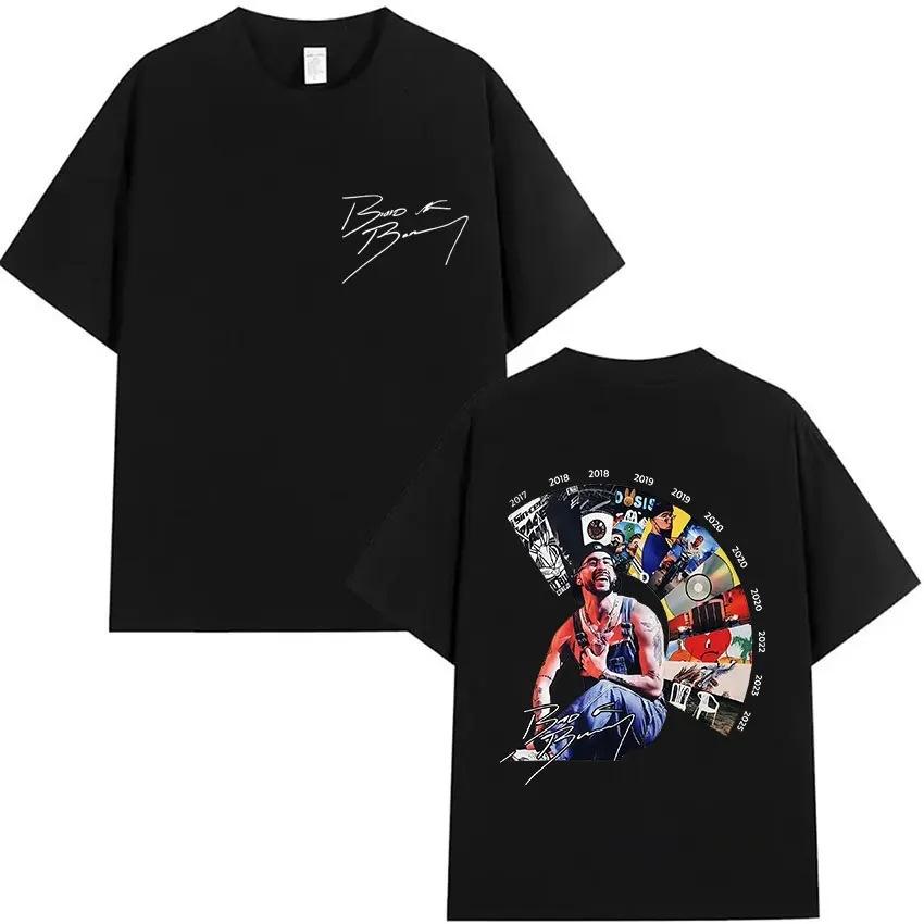 S-XXXL Men Women Singer Rapper Super Star Bad Bunny Printing Tops Adults Unisex Plus Size Short Sleeves Round Neck T-shirt