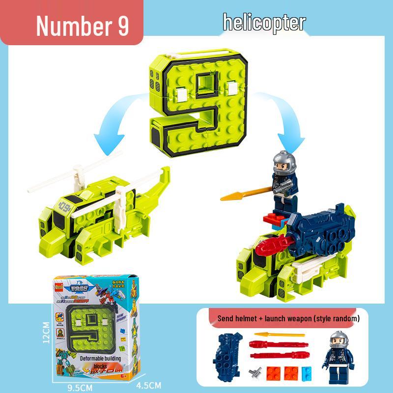 Number Transforming Robot Toy Set for Kids: 0-9 Educational Assembly for Elementary Students