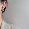 Clip on Convertible Ball Stud Earrings Candy Color Block Acrylic Material Fashion Jewelry Lightweight Comfort Wear