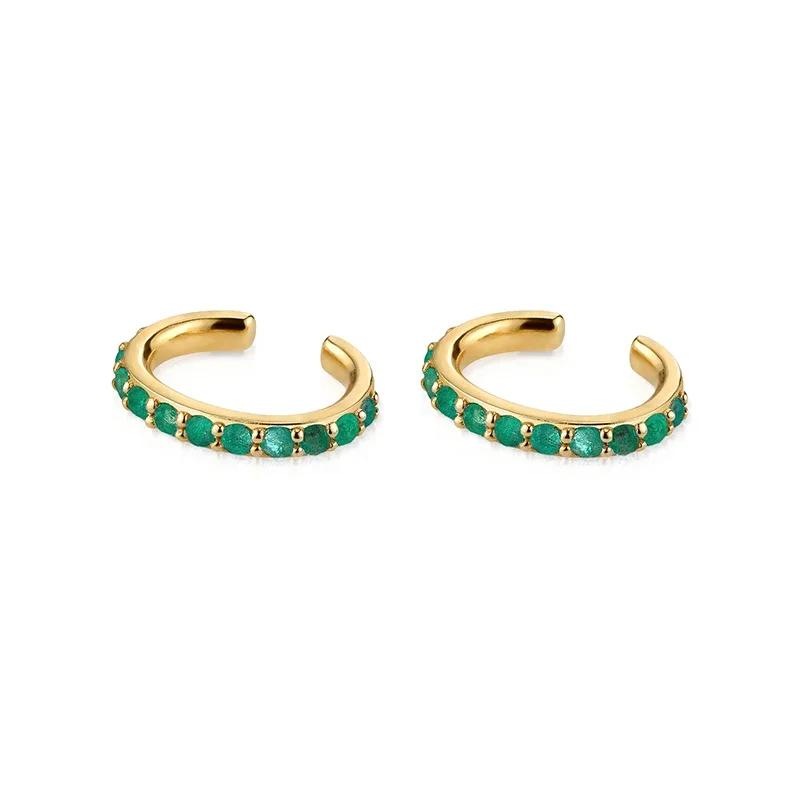 CRMYA Copper Gold Plated Earring Set For Women Color CZ Zircon Piercing Clip Hoop Dangle Earrings For Women Jewelry Wholesale