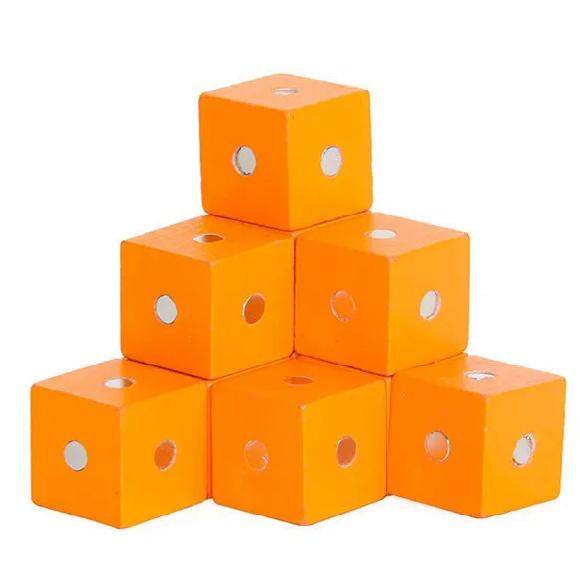 

Монтессори 2*2*2 см квадратный куб Радужные магнитные блоки строительные сборочные блоки развивающие деревянные игрушки для детей 10PCS-Yellow