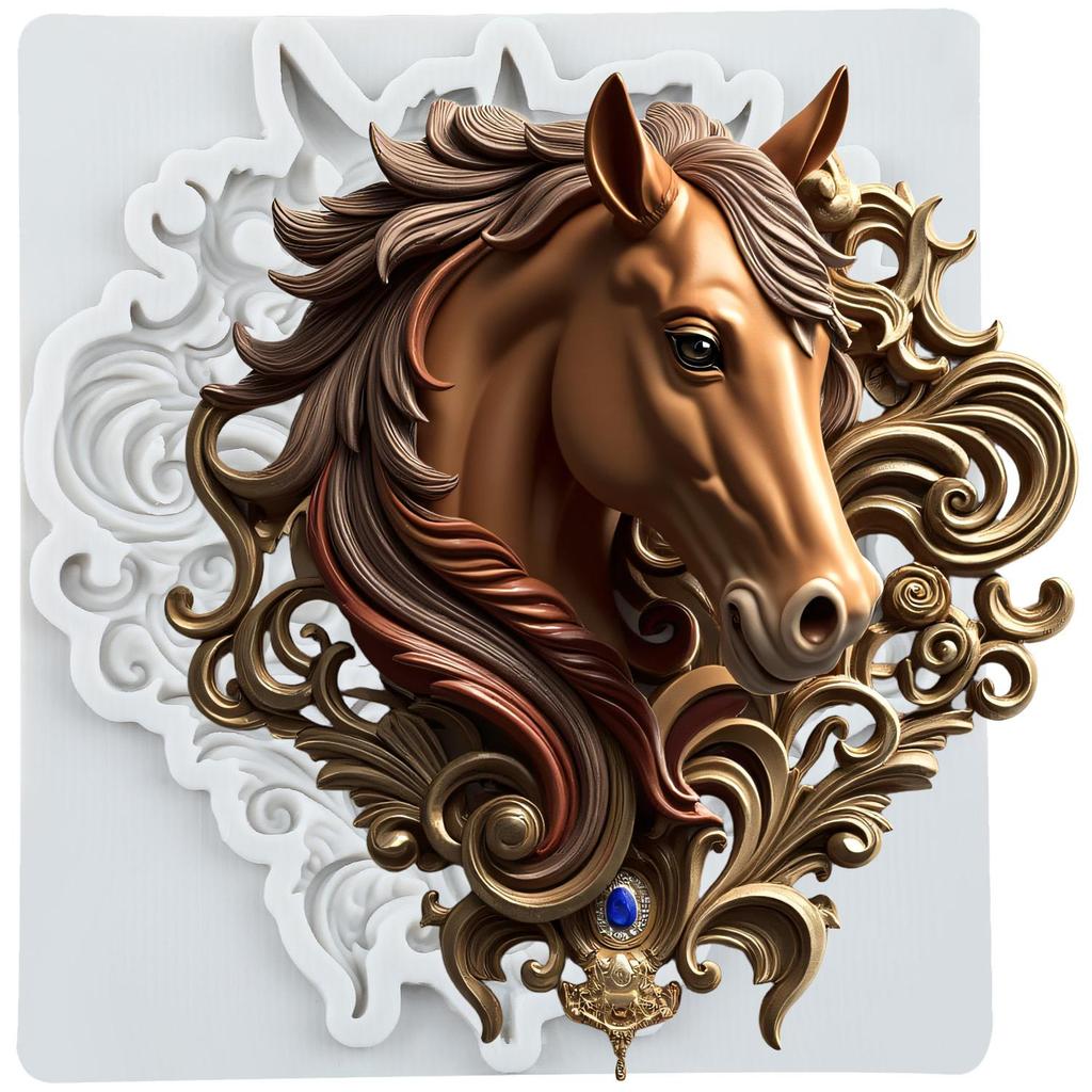 Horse Silicone Molds Horse Head Fondant Mold Cake Decorating Tools Cupcake Topper Chocolate Candy Craft Gum Paste Polymer Clay