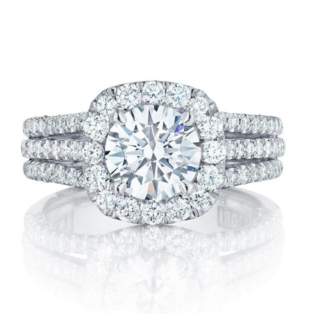 Crystal Female White Pink Zircon Stone Ring Set Silver Gold Color Bridal Wedding Engagement Jewelry For Women
