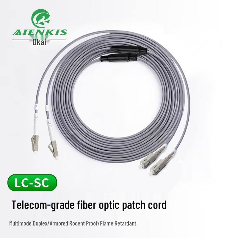 AIENKIS Armored OM2 Multimode Fiber Optic Patch Cable