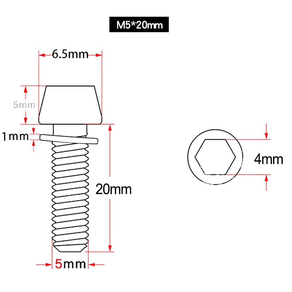 4pcs M5x20mm M6x20mm MTB Bike Bicycle Steering Handlebar Stem Screws Bolts/new
