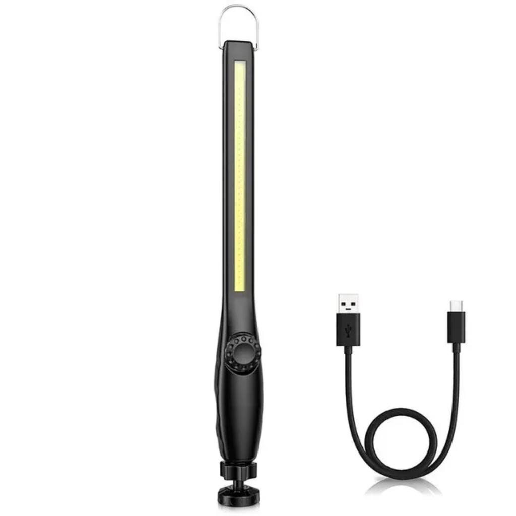 New Portable Rechargeable Cob Work Light for Emergency Lighting and Repair Tasks - Adjustable Brightness and Hands-Free Magnetic