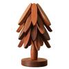 3PCS/4PCS/5PCS Wooden Trivet Tree Wooden Insulation Trivet Tree Anti-Scalding Cookware Coaster Pots Coasters Multipurpose