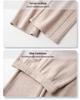 Women's 2024 Apricot Wool Blend High-Waisted Straight-Leg Cropped Pants - Casual, Loose, and Slimming for Autumn/Winter.
