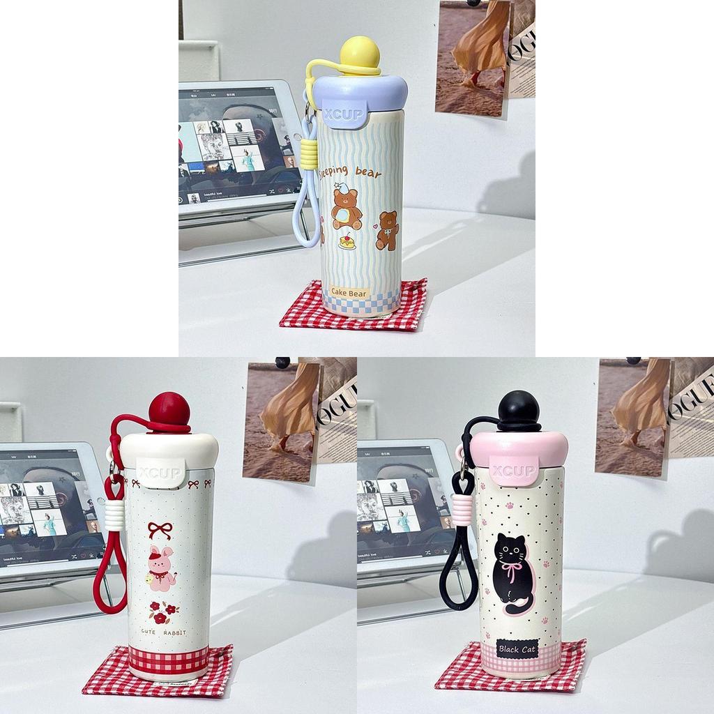 316 Stainless Steel Insulated Coffee Mug With Straw And Carrying Rope For Office And Travel