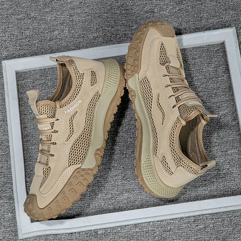 Fashion Training Working Shoes for Men 2025 Breathable Mesh Casual Shoes Summer Anti Slip Wear-resistant Hiking Shoes Running Sneakers