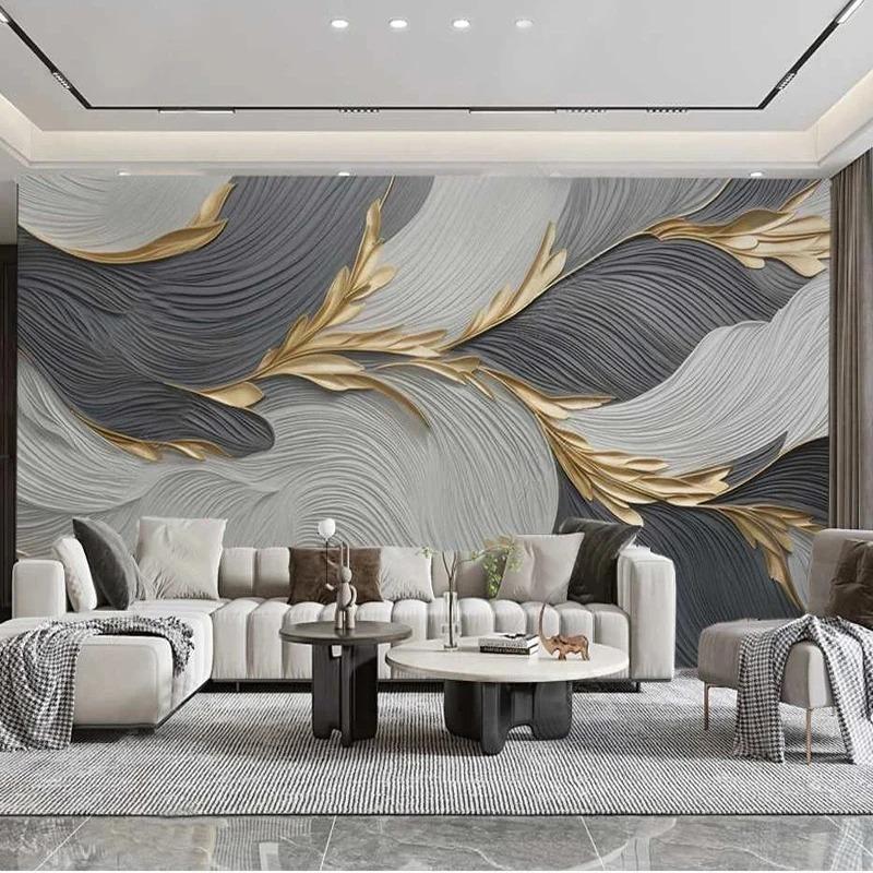 Creative Art Feather 3d Wall Mural Geometric Patterns Photo Wallpaper Living Room Tv Sofa Bedroom Fresco Home Decor