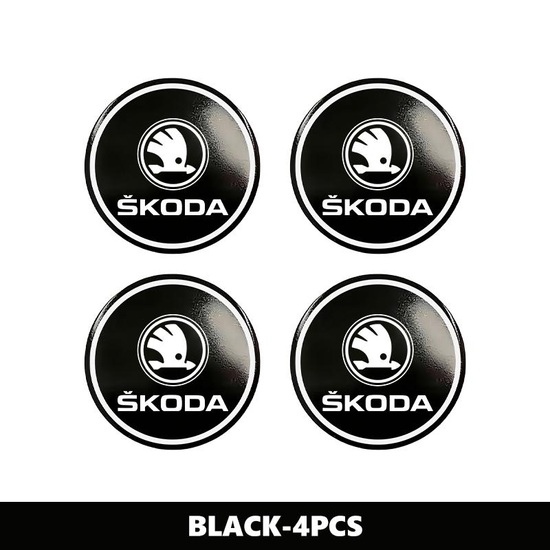 AAAAS1 For Skoda 4PCS 56mm Car Wheel Tire Hub Center Sticker Badge Accessories Octavia A5 A7 RS Fabia Superb Rapid Karoq