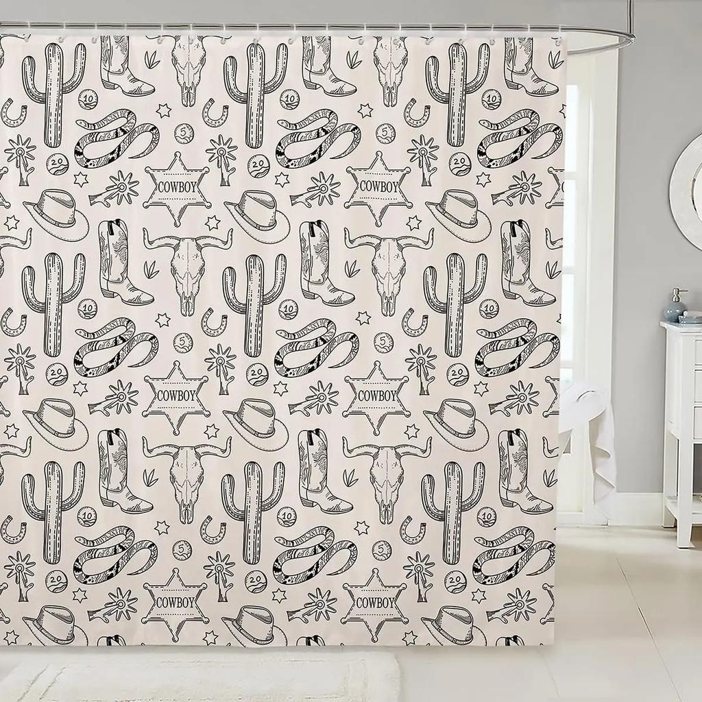 Blu-ray Drum Kit Decorative Home Bathroom Shower Curtain Black Bathroom Decoration Hook Waterproof, 180x180cm