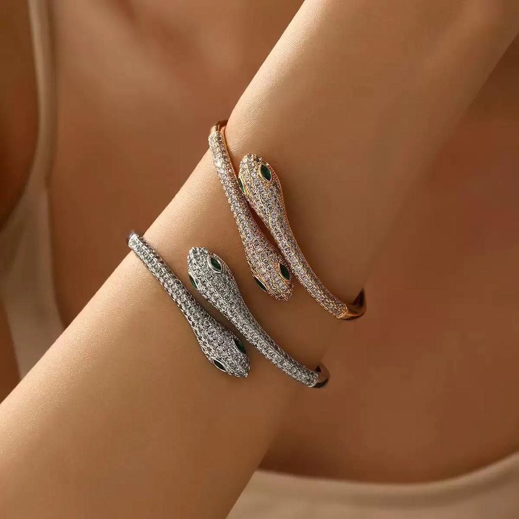 Electric Serpentine Zircon Open Bracelet High Fashion Bracelet
