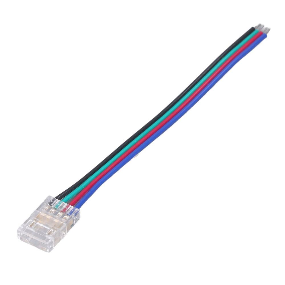 10pcs 4PIN LED Strip Connectors 10mm Wire to Strip Connectors RGB Light Connectors  For Home Party
