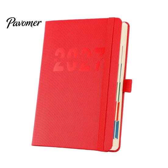 Personal Productivity Diary 2027 A5 Daily Planner, Vertical Grain Hardcover 320 Page Thick Paper Writing Journal Schedule Notebook, English