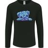 A Blue Watercolour Pug Unisex Long Sleeve T-Shirt
