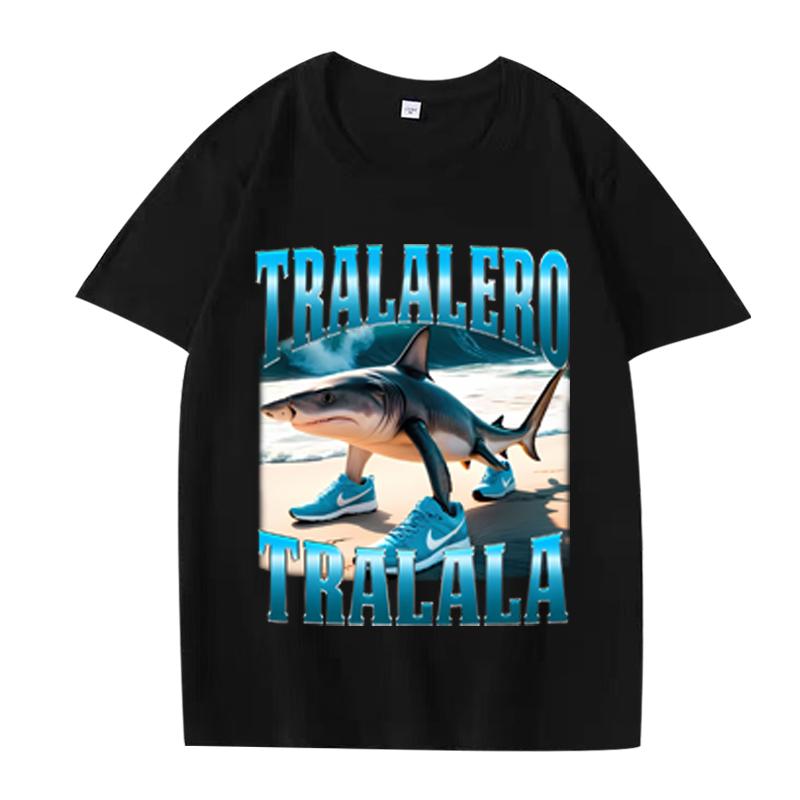 Italian Brainrot Funny Meme T Shirt Men Women Tralalero Tralala Tung Tung Tung Sahur Bombardiro Crocodilo Brr Brr Cappuccino Tee