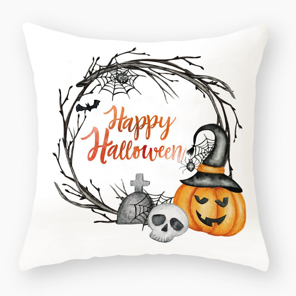 Home Products New Halloween Pillow Cover Nordic Letters Linen Sofa Cushion Office Cushion Cover