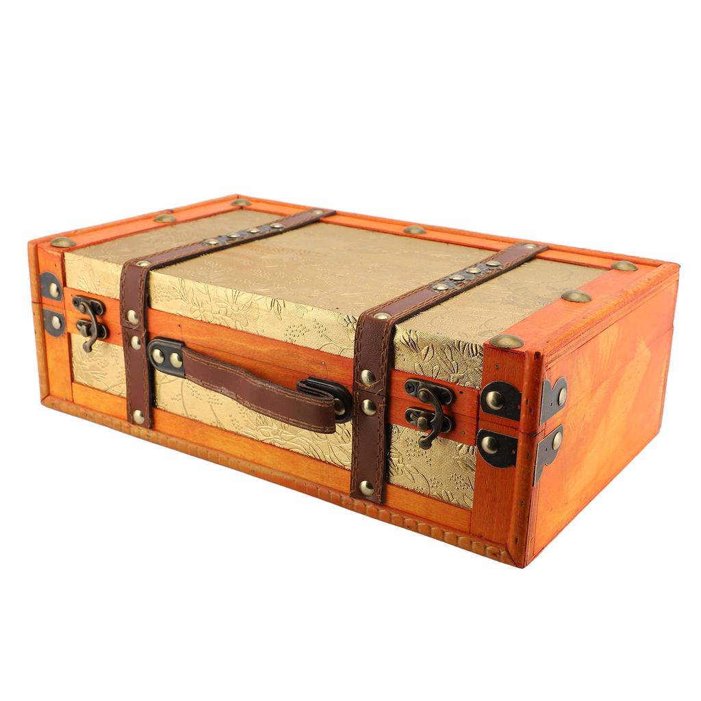 Vintage Suitcase 34x20x11cm Wooden Vintage Luggage Trunk Antique Storage Chest