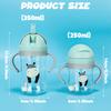 High-Quality Children Water Bottle 250ml/350ml Featuring Straw and Anti Leak Silicone Ball Wide Mouth Baby/Toddler Sippy Cup
