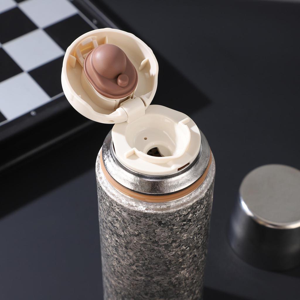 Premium Titanium Insulated Cup Gift Set - Flip-top Water Bottle with Tea Separation for Office or Business Use