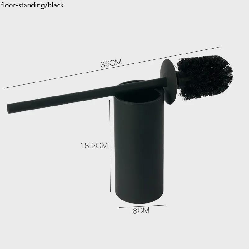 Stainless Steel Toilet Brush Holder Set Black Square Cleaning Tool Durable Vertical Toilet Brush Bathroom Cleaning Accessories