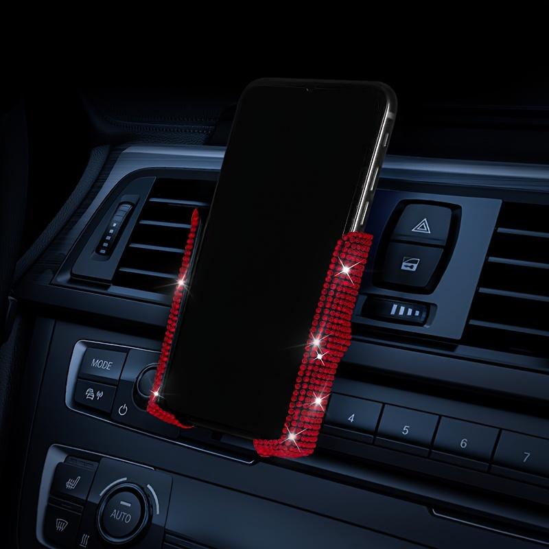 1PC Mobile Phone Holder with Diamond Inlay, Car Navigation Bracket, Air Outlet Snap On Support Bracket, Suction Cup
