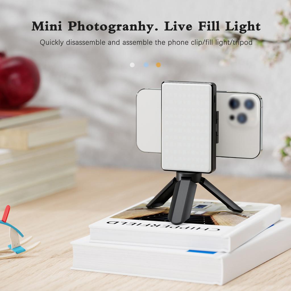 Pocket Clip On LED Video Light Computer Tablet Mobile Phone Video Conference Light 2500K 9000K Dimmable Built In