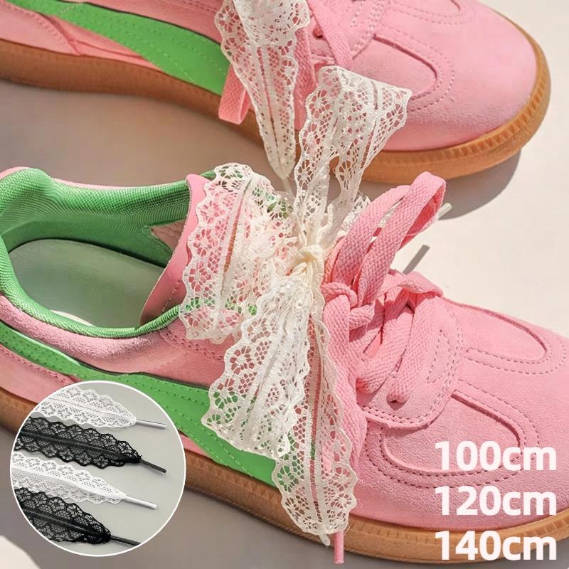 Lacci per Sneaker da Donna e Ragazze Lacci Piatto Larghi Carini Lacci Neri Bianchi Accessori per Scarpe Casual Moda