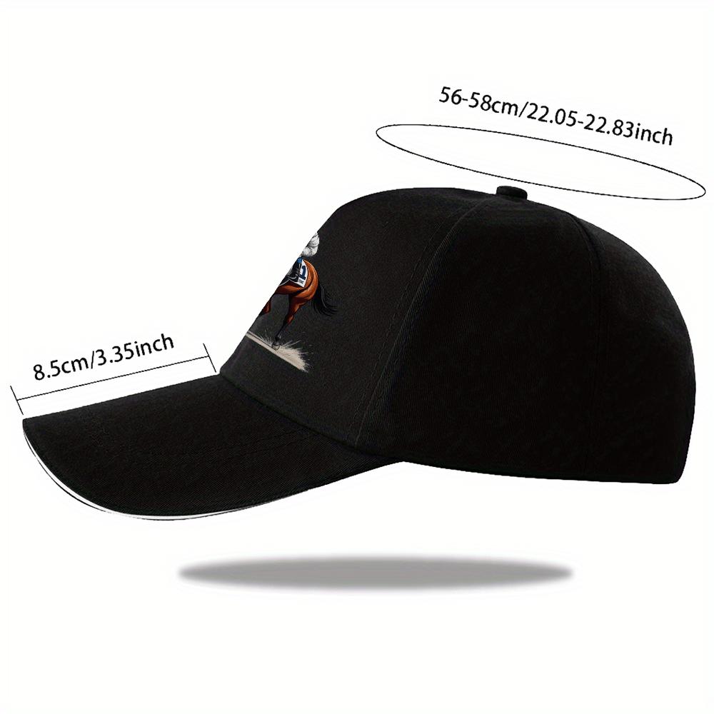 1pc Jockey and Brown Racehorse  Cap Fashionable Travel Hat Adjustable Unisex Trucker HatAppropriate for Any Season