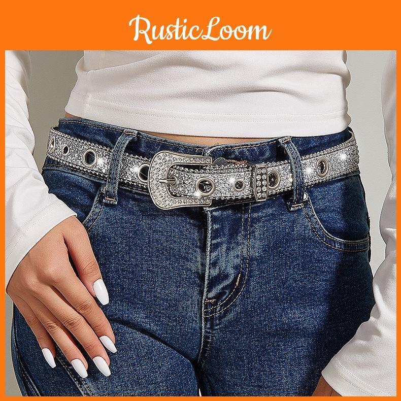 Rhinestone Large Small Hole Waist Belt Ladies Sequin Decoration Gift Fashion